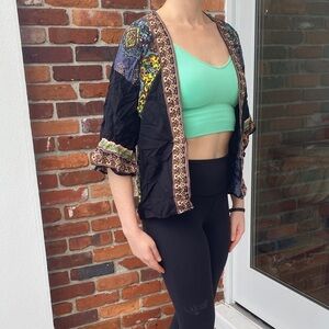 Bohemian Black and Multicolor Women's Jacket